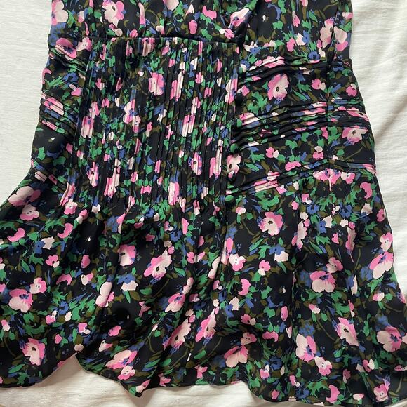 Veronica Beard Naomi Floral Mini Dress Sz 0 Women's Silk Long Sleeve Multicolor - Picture 6 of 10